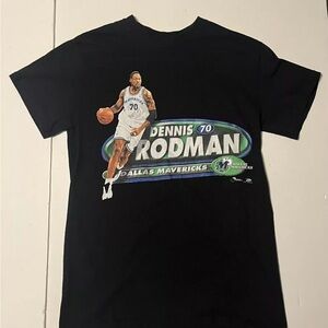 Dennis Rodman Dallas Mavericks NBA T Shirt 100% Cotton Size Small